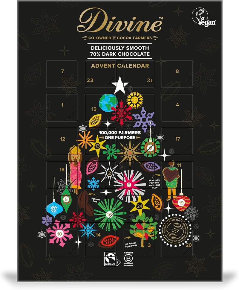 Divine Dark Chocolate Advent Calendar - 70% Cocoa, 3 Ounces